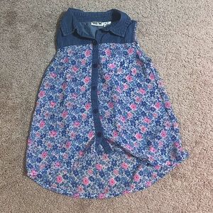 Jean Floral Shirt For Kids
